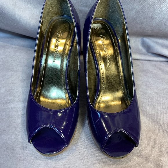 Charlotte Russe Peep Toe Platform Stacked Heels - Picture 1 of 9